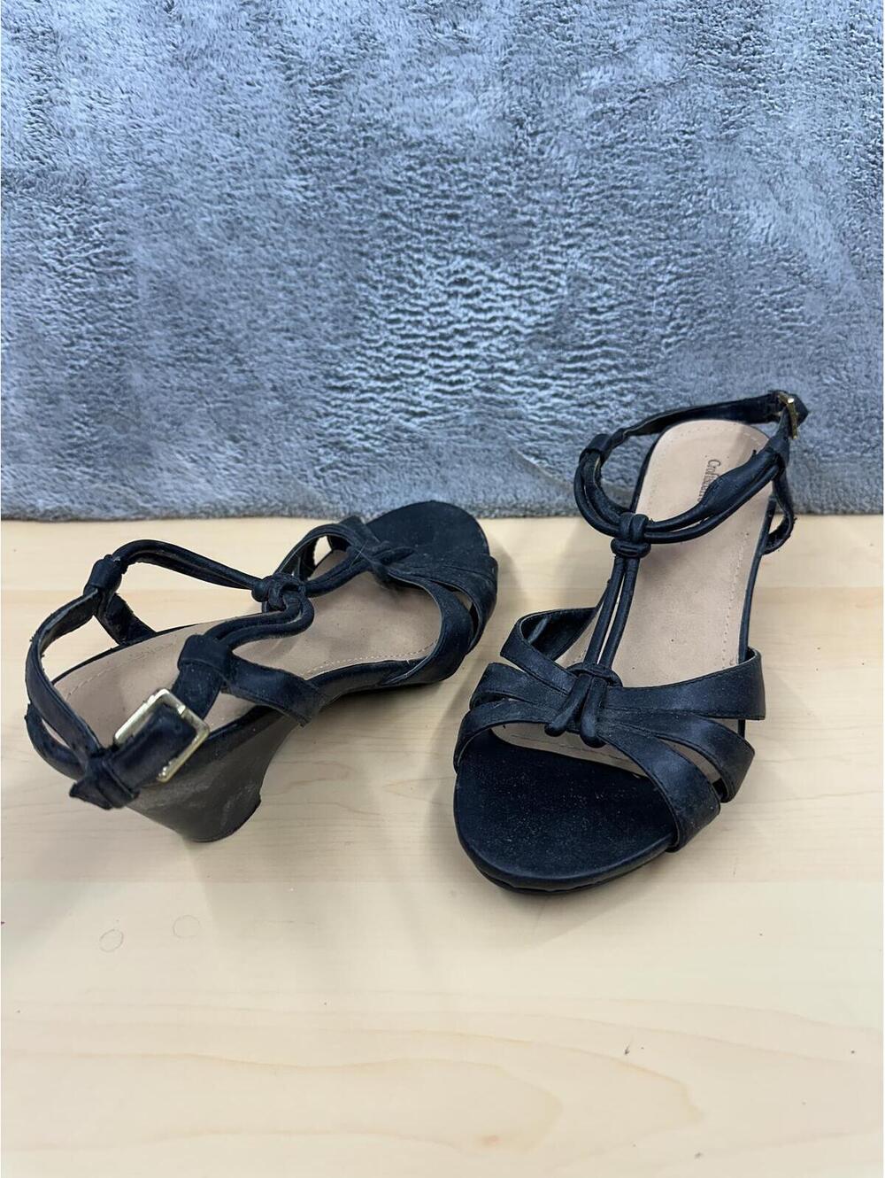 Croft & Barrow Black Strappy Slingback Heels